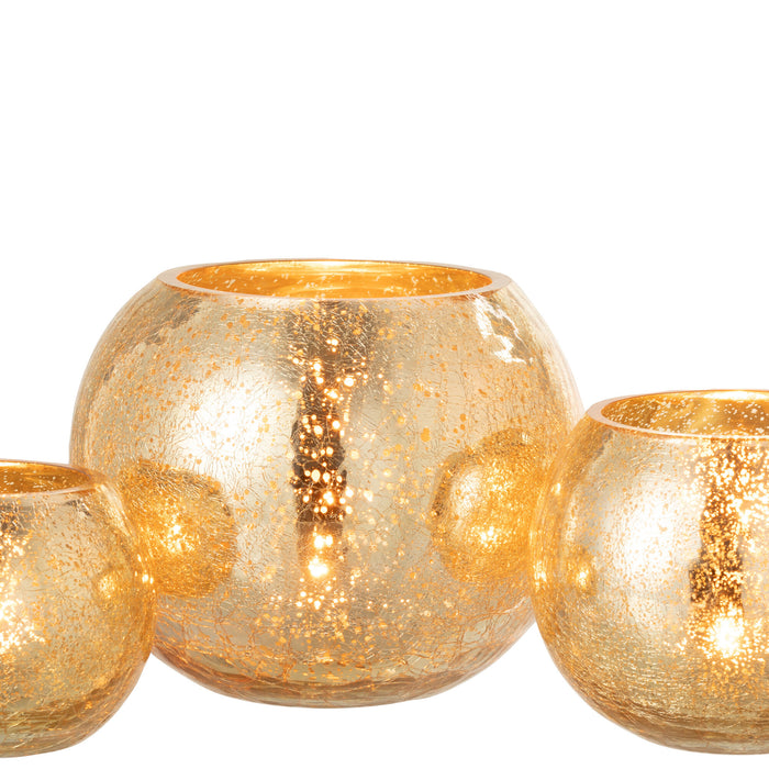 J-Line windlicht Bol Parel Effect - glas - goud - large