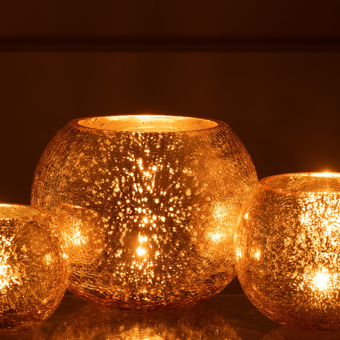 J-Line windlicht Bol Parel Effect - glas - goud - large