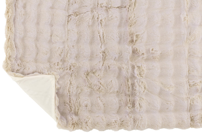 J-Line plaid Wave - polyester - ivoor - 180 x 130 cm