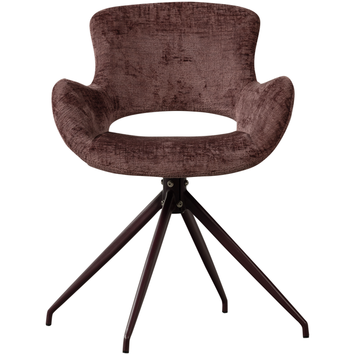 WOOOD Eliva Eetkamerstoel - Structure Velvet - Paars - Set van 2