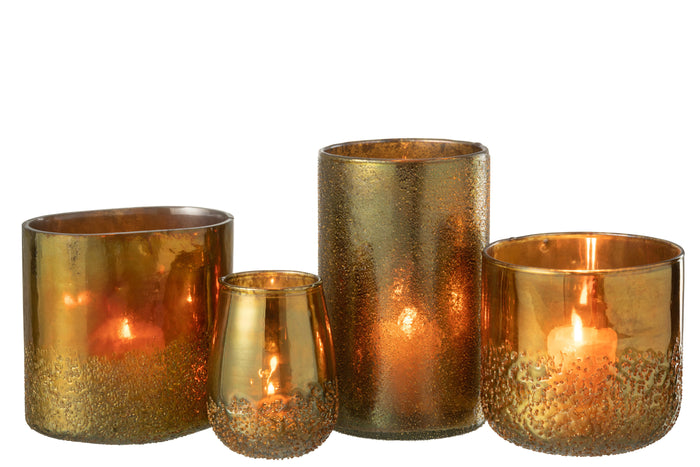 J-Line windlicht Spiegel - glas - goud - extra large