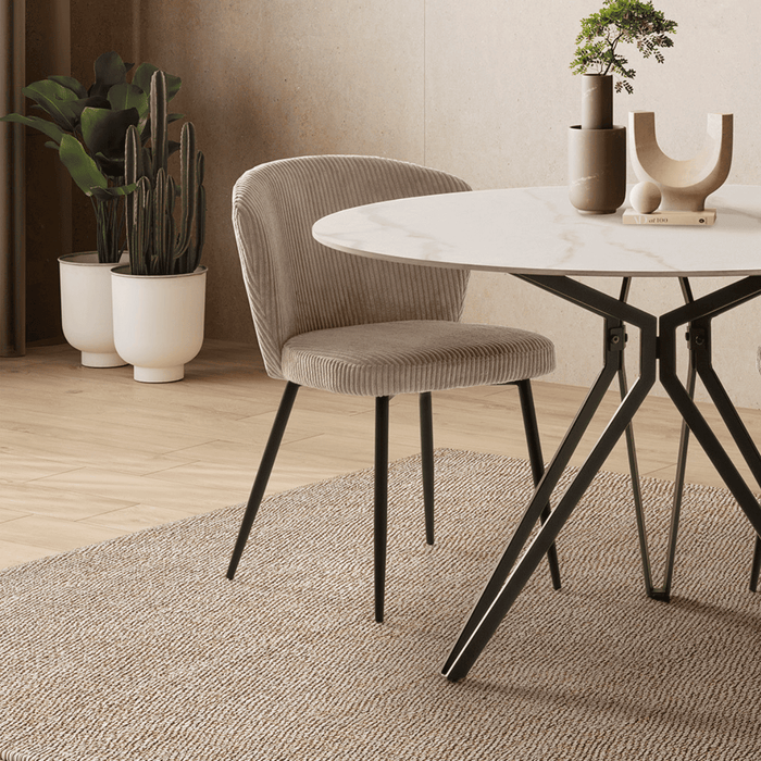 Calicosy - Set 4 stoelen MEGAN - L47 cm - Geribbelde fluweel