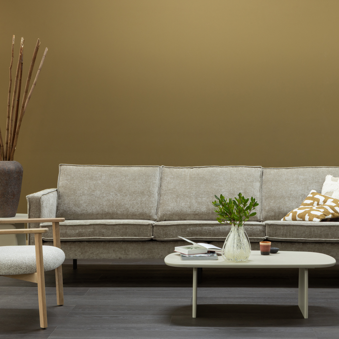 WOOOD Udar Fauteuil Met Houten Frame - Polyester - Naturel