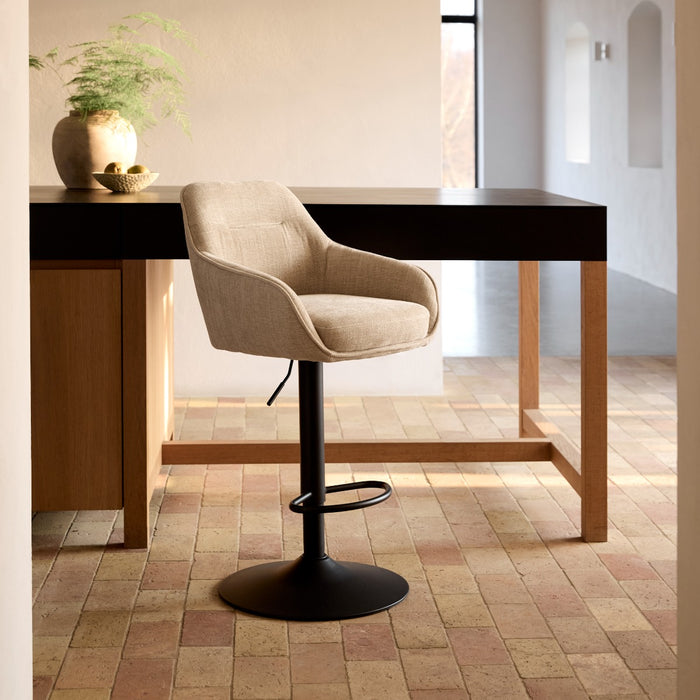 Giga Living - Barstoel Linnen - Verstelbaar - Avola - Set van 2