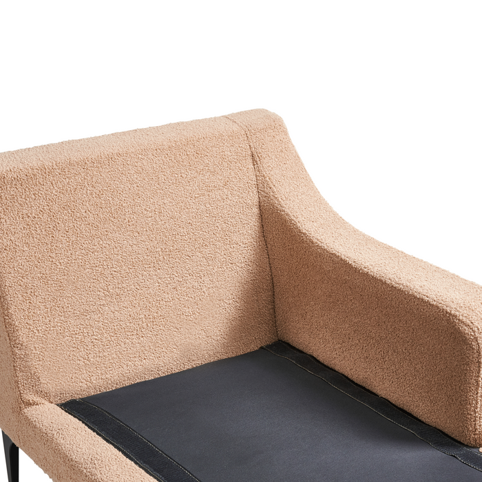 Beliani - EWRON - Chaise longue - Zandbeige - Linkszijdig - Bouclé