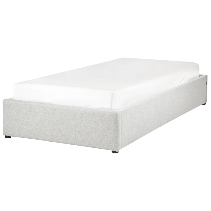 Beliani-DINAN-Eenpersoonsbed-Lichtgrijs-90 x 200 cm-Polyester