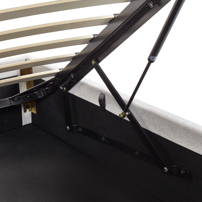 Beliani-DINAN-Eenpersoonsbed-Lichtgrijs-90 x 200 cm-Polyester