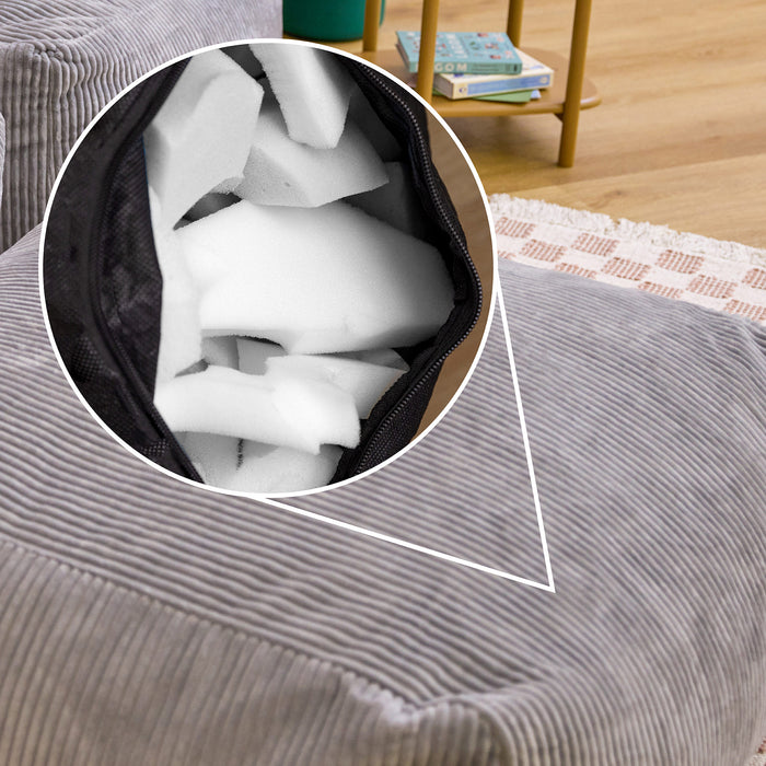 icon Zen Modulaire Bank Element - Hocker - Ribfluweel - Grijs