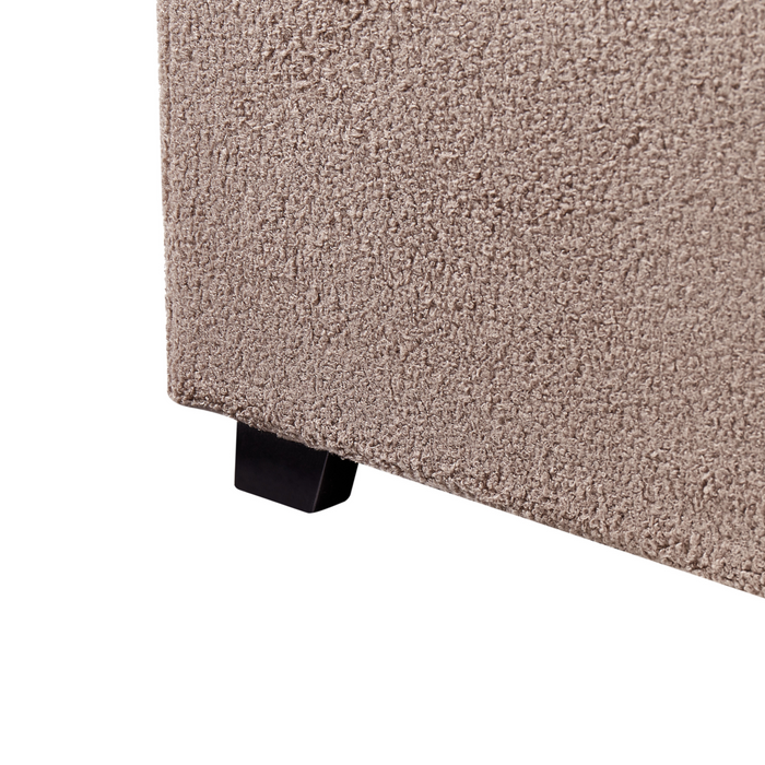 Beliani-VAUCLUSE-Bed met opbergruimte-Taupe-160 x 200 cm-Bouclé