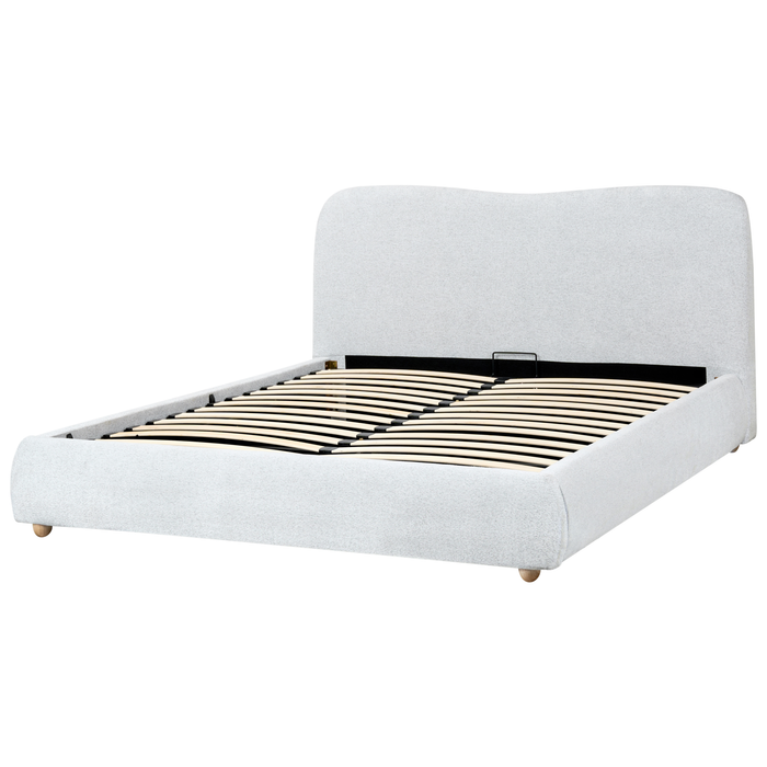Beliani-BLAGNAC-Bed met opbergruimte-Lichtgrijs-160 x 200 cm-Stof