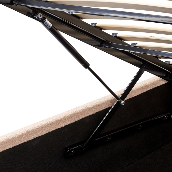 Beliani - ORBEY - Bed met opbergruimte - Beige - 180 x 200 cm - Bouclé