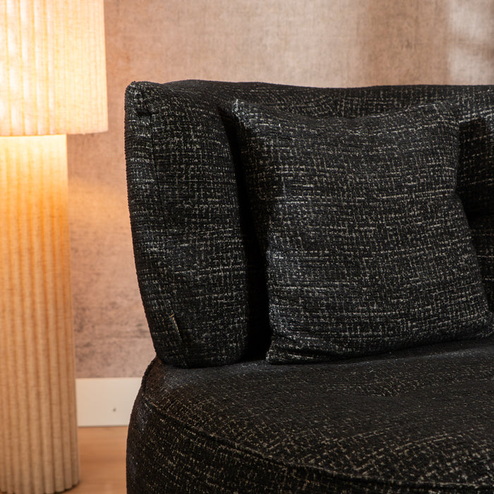 Bronx71 Fauteuil Fallon draaibaar gemêleerde stof zwart