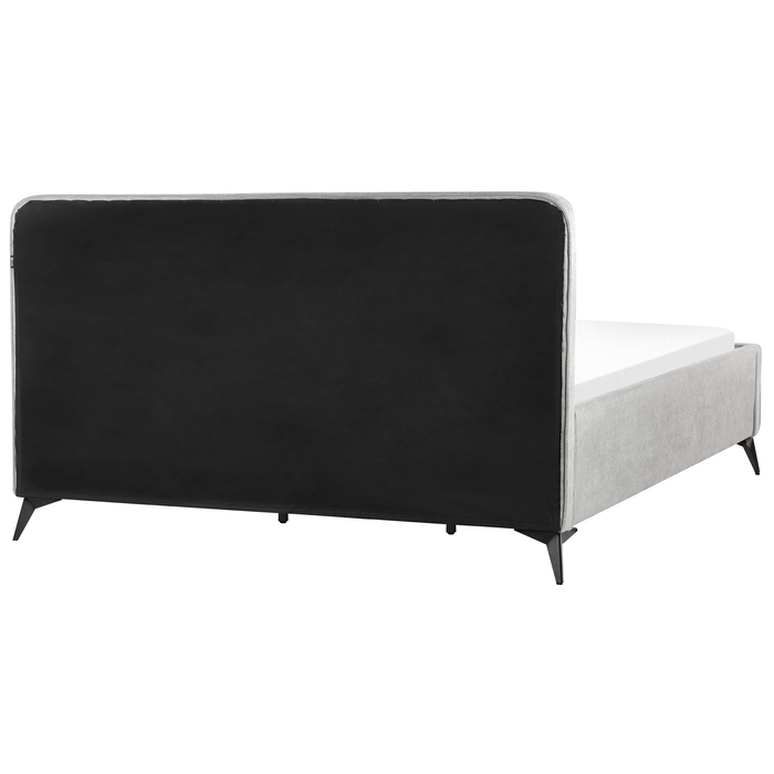 Beliani-VALOGNES-Tweepersoonsbed-Lichtgrijs-180 x 200 cm-Corduroy