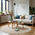 Mrcarpet Rond wollen vloerkleed labyrint beige|ivoor 160 rond