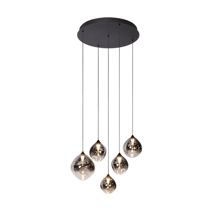 Atmooz Rosado Hanglamp - Ø55 x H170 cm - Organisch Grijs Glas