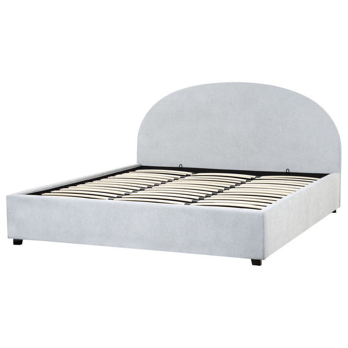 Beliani-VAUCLUSE-Bed met opbergruimte-Lichtblauw-180 x 200 cm-Stof