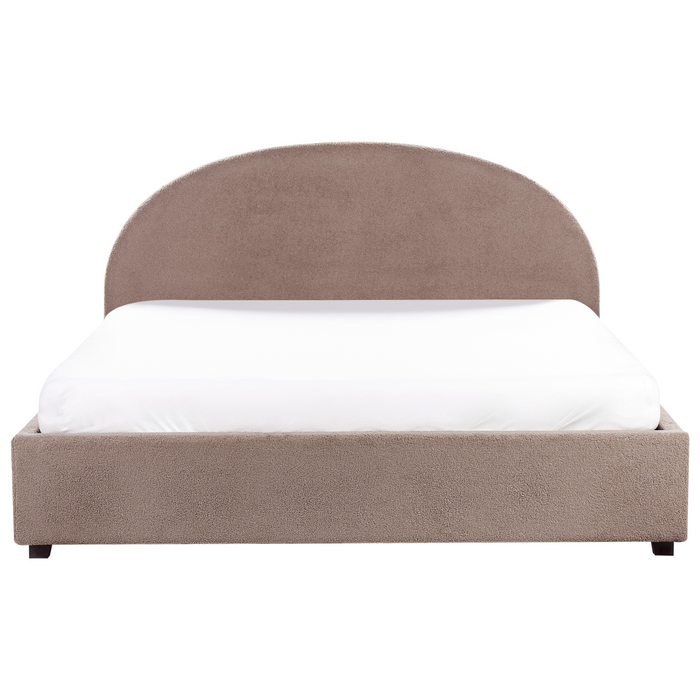 Beliani-VAUCLUSE-Bed met opbergruimte-Taupe-180 x 200 cm-Bouclé