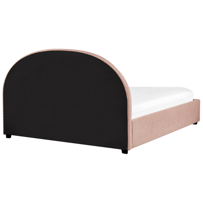 Beliani-VAUCLUSE -Tweepersoonsbed-Pastelroze-180 x 200 cm-Polyester