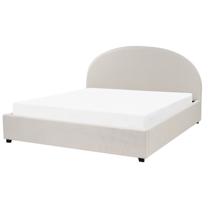 Beliani-VAUCLUSE-Bed met opbergruimte-Lichtbeige-180x200 cm-Polyester
