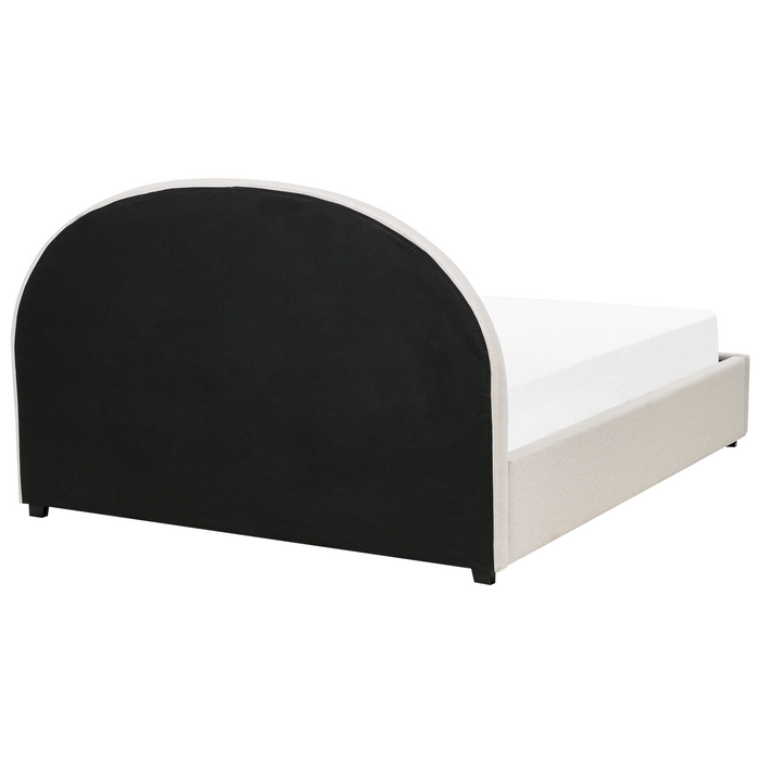 Beliani-VAUCLUSE-Bed met opbergruimte-Lichtbeige-160x200 cm-Polyester