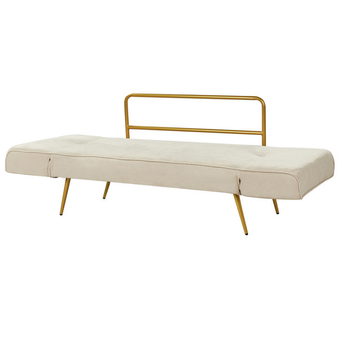 Beliani - SAARELA - Slaapbank - Gebroken wit - Bouclé