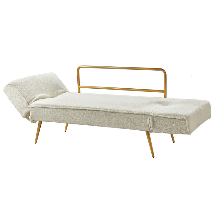 Beliani - SAARELA - Slaapbank - Gebroken wit - Bouclé