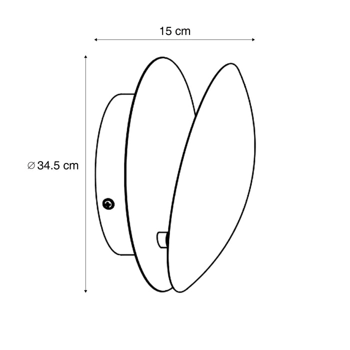 QAZQA Moderne wandlamp zwart met goud 34.5cm 2-lichts - Sunrise