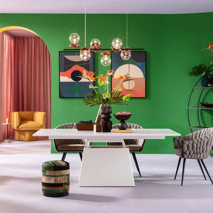 Uitschuifbare eettafel Benvenuto rechthoek wit Kare Design