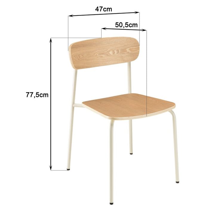 Macabane Set van 2 eetkamerstoelen Tom