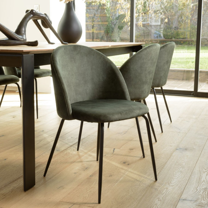 Macabane Set van 2 eetkamerstoelen Augustin velvet