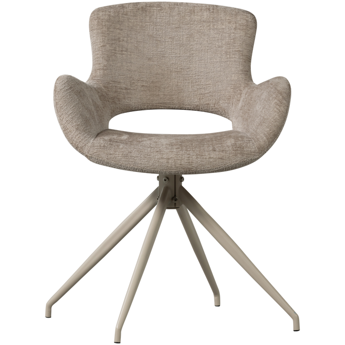 WOOOD Eliva Eetkamerstoel - Structure Zand - Paars - Set van 2