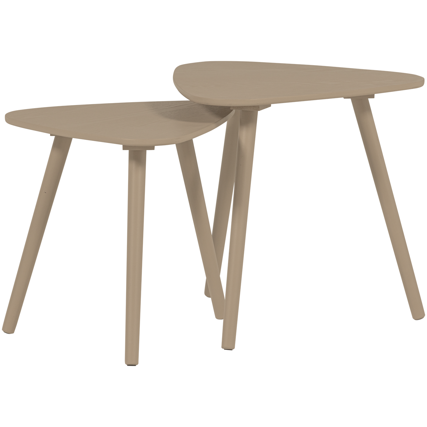 WOOOD Nila Bijzettafels - Hout - Zand - Set van 2