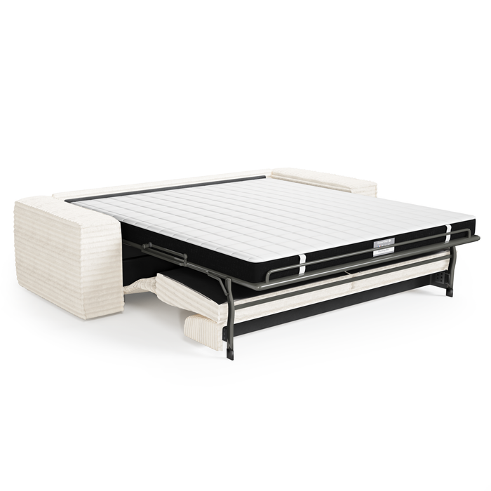 Express slaapbank dunlopillo XXL crème ribfluweel 140cm