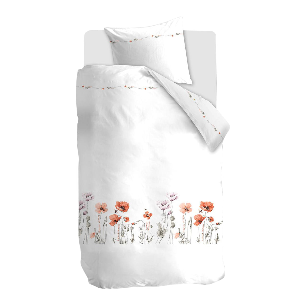 Marjolein Bastin Papaver Dekbedovertrek 140 x 200/220 cm - Rood