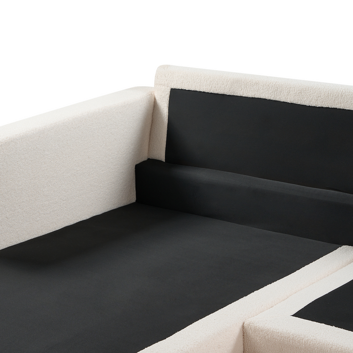 Beliani - SIGGARD - Hoekbank - Wit - Rechtszijdig - Bouclé