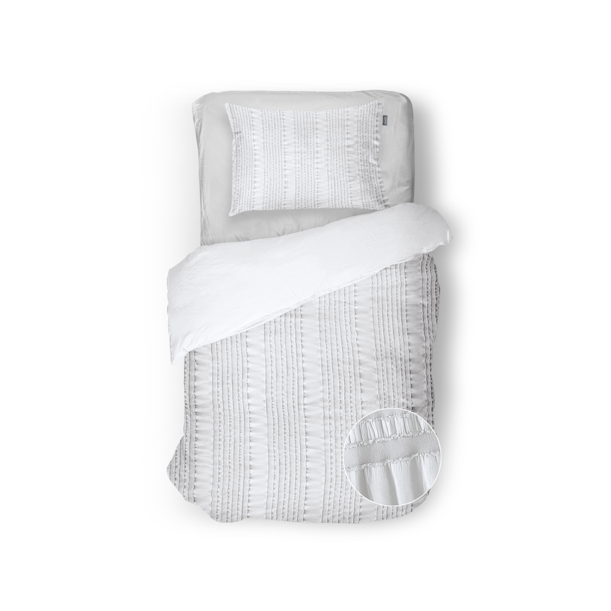 Eleganzzz Dekbedovertrek Micropercal Pure Stitches - crystal white