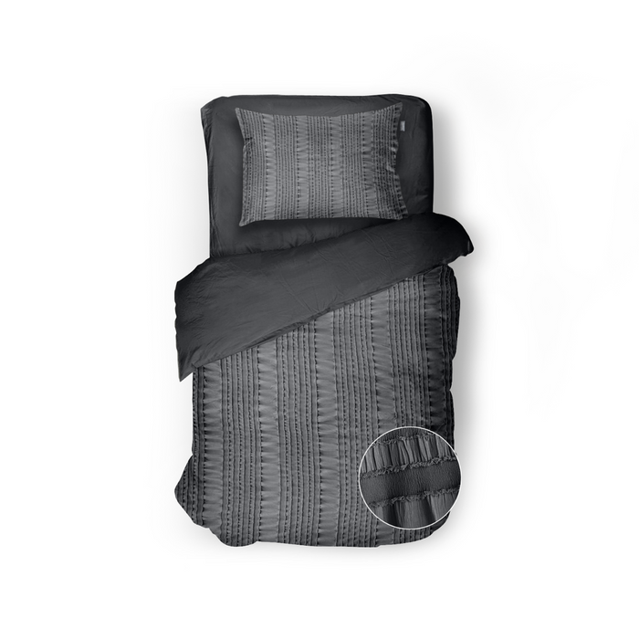 Eleganzzz Dekbedovertrek Micropercal Pure Stitches - anthracite