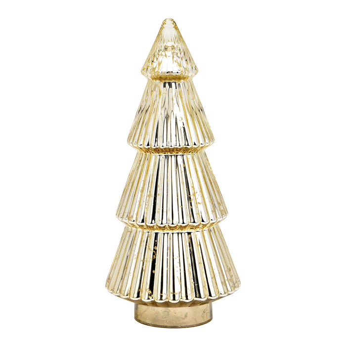 SVJ Kerstversiering Kerstboom - 17x17x38 cm - Glas - Champagne