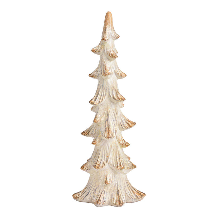 SVJ Kerstversiering Kerstboom - 13x18x46 cm - Steen - Champagne