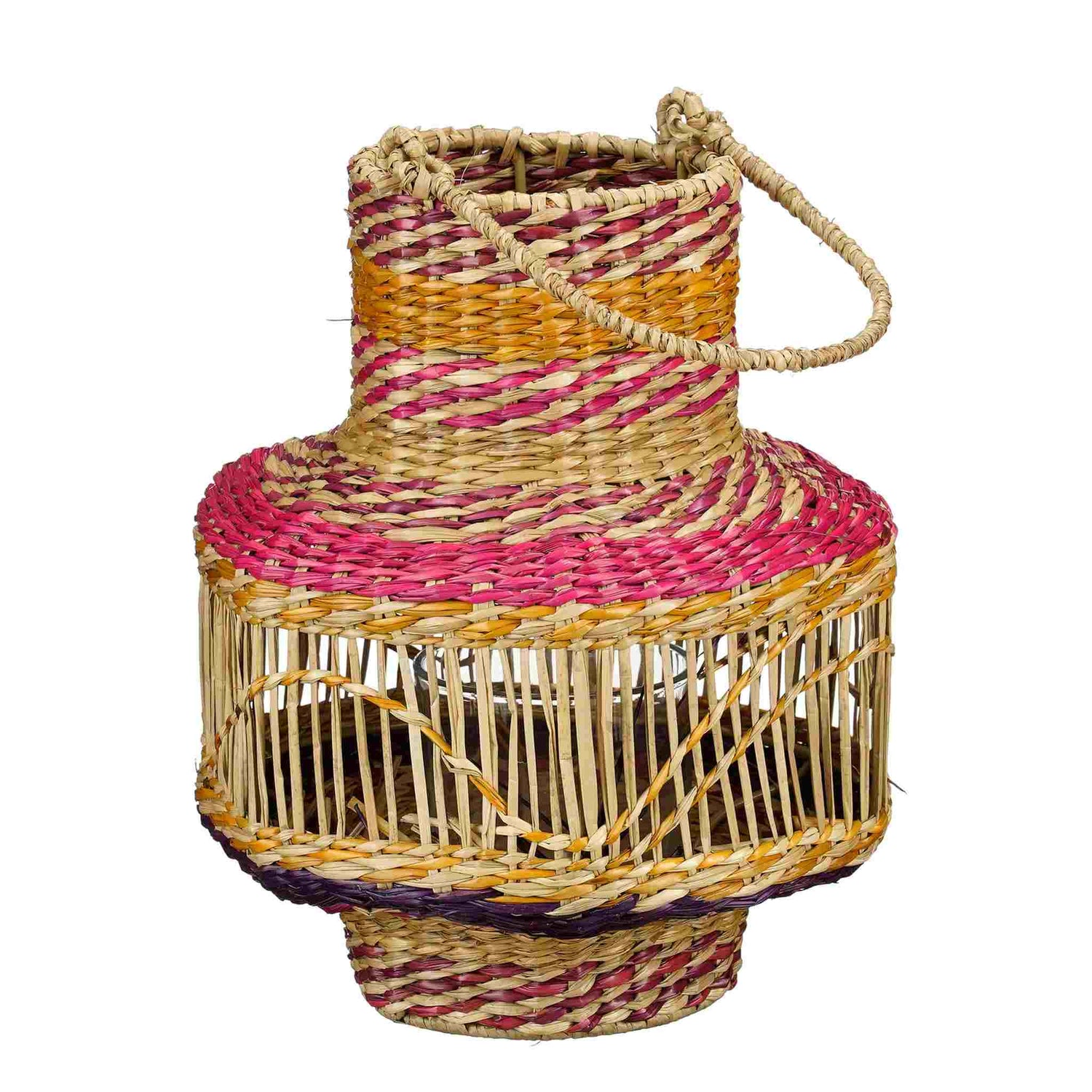 Mica Decorations Lantaarn Elsey - 23x23x27 cm - Zeegras - Roze