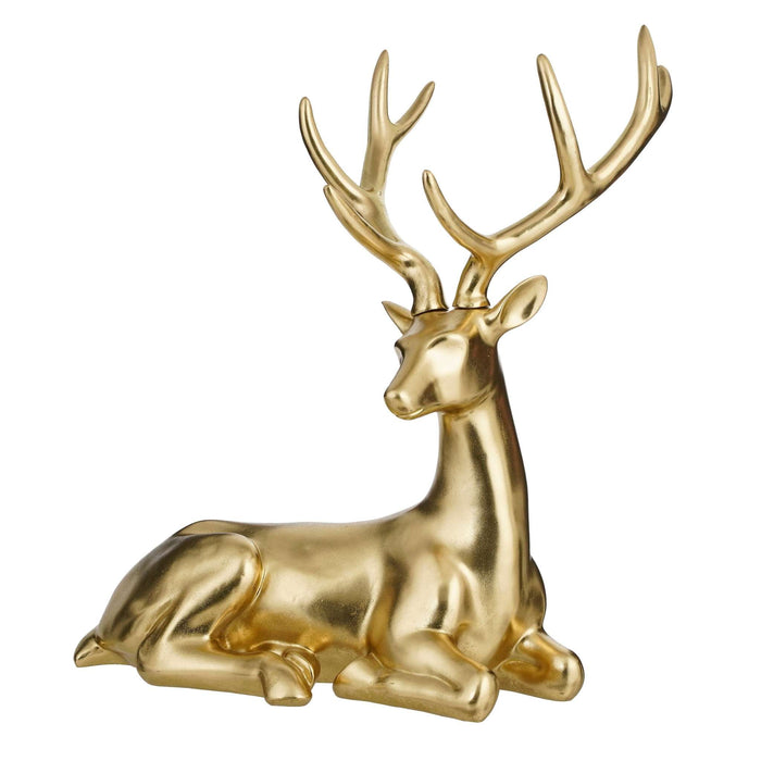 Mica Decorations Kerstversiering Deer - 84x52x103 cm - Polyresin - Goud