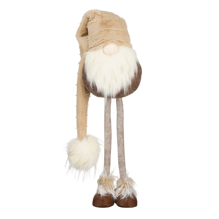 Mica Decorations Kerstversiering Decoration gnome - 21x18x63 cm - Polyester - Bruin