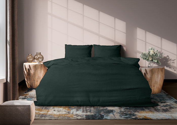 Eleganzzz Dekbedovertrek Micropercal Serenity Flow - deep teal