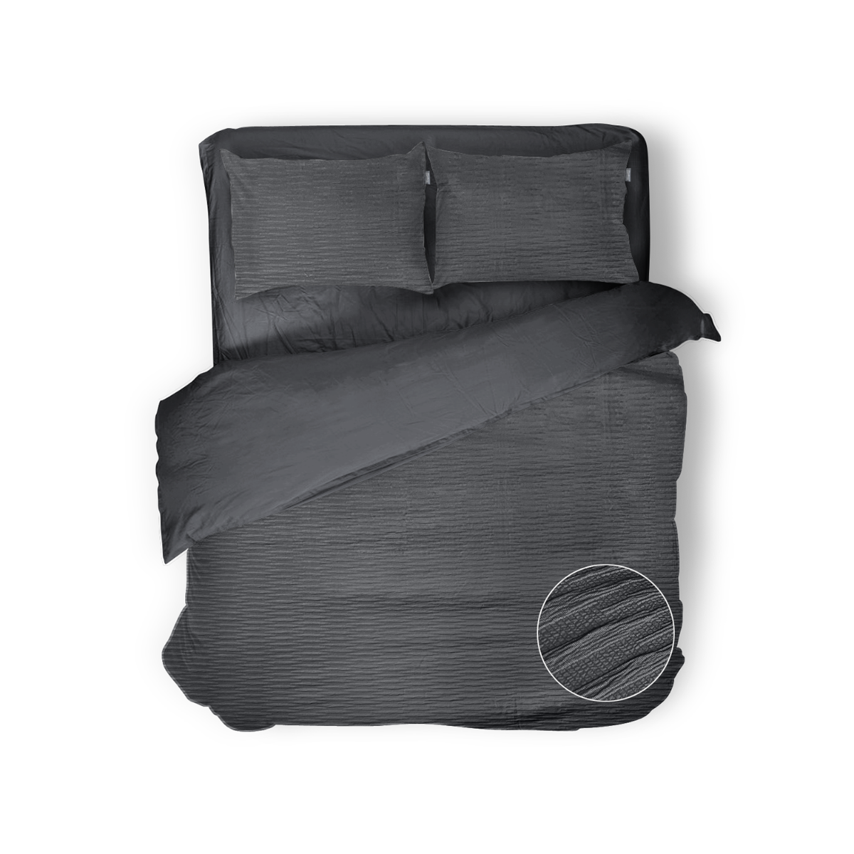 Eleganzzz Dekbedovertrek Micropercal Serenity Flow - dark grey