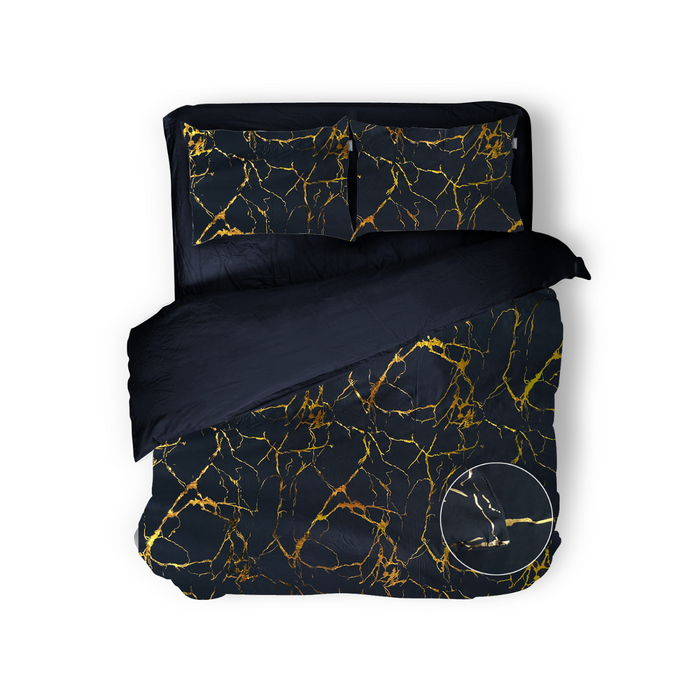 Eleganzzz Dekbedovertrek Micropercal Strike of Gold - stone grey