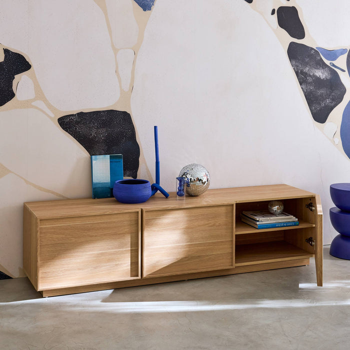 sweeek - TV-meubel houteffect 3 deuren 180cm