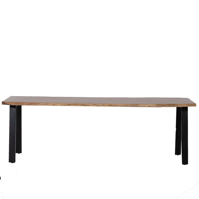 Giga Meubel - Eettafel Acaciahout - 160x90x77cm - Zwart Metaal - Lars