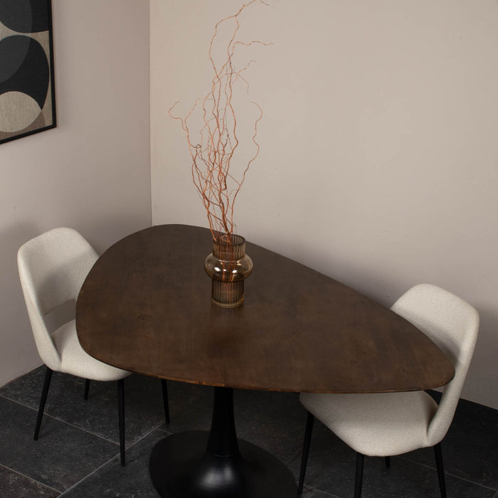 Giga Meubel - Eettafel Kiezel - Bruin 160cm - O-Poot - Tafel Owen