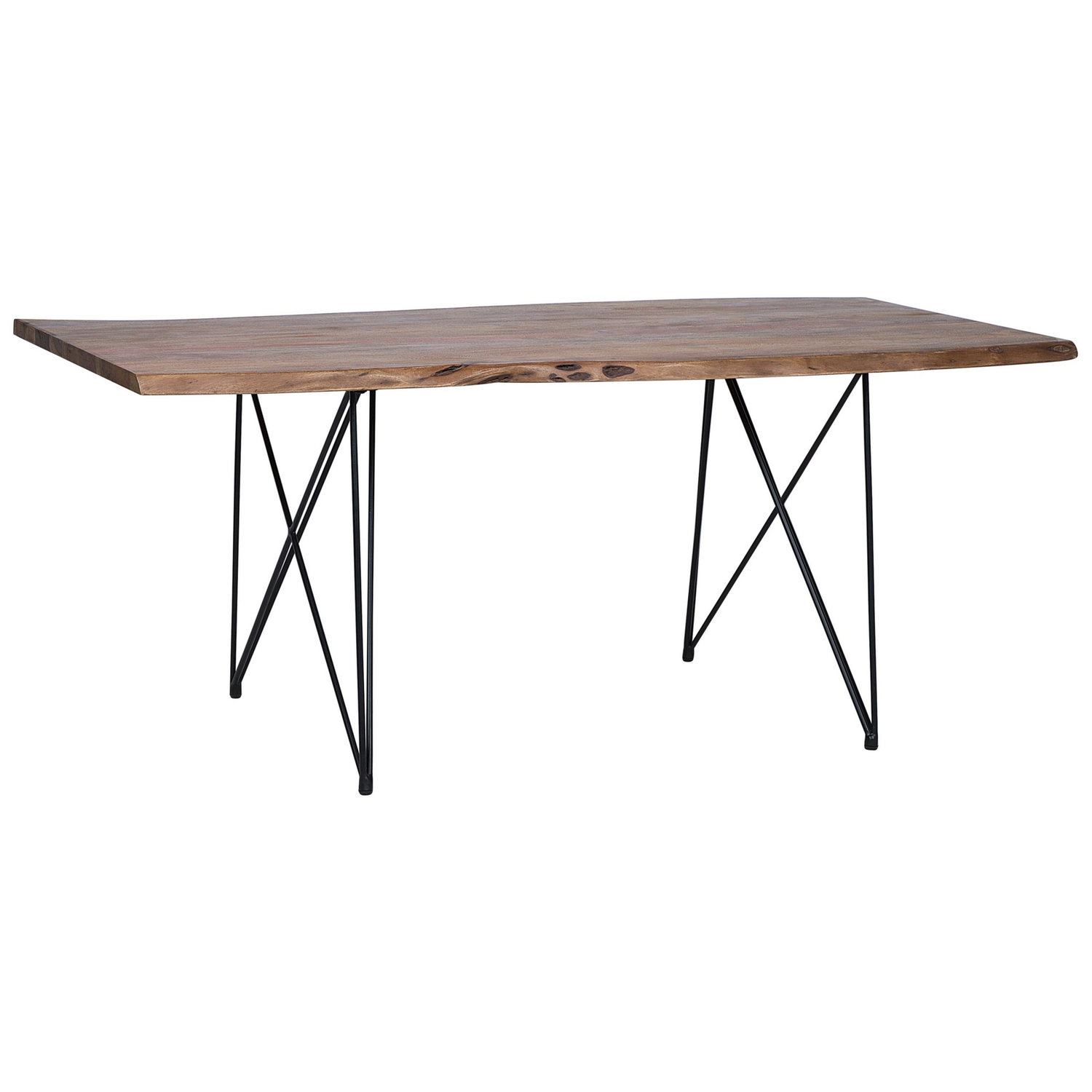 Beliani-MUMBAI-Eettafel-Donkere houtkleur-93 x 180 cm-Acaciahout