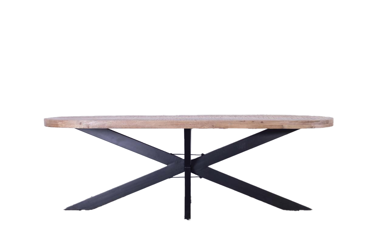 Giga Meubel - Eettafel Ovaal - 200cm - Mangohout - Tafel Barn